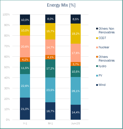 Energy Mix June 2025 Spain